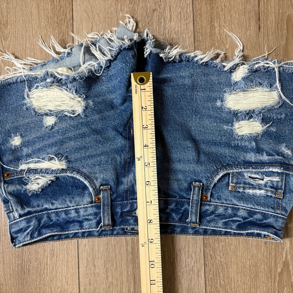 Abercrombie & Fitch Ripped Blue Jean Shorts - Picture 9 of 9